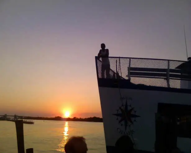 Sunset over the Great South Bay from the boat